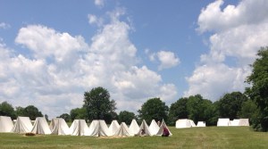 The Young Mr outside our tents