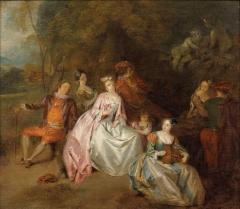 Galerie Dreyfus- Scène galante dans un parc, ca 1725