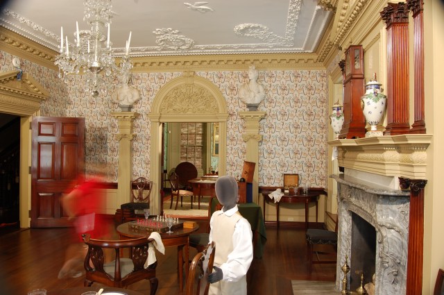 servant mannequin in 18th century room
