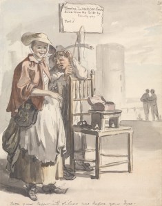 Paul Sandby RA, 1731–1809, British, London Cries: "Turn your Copper into Silver Now before Your Eyes" (Title Page Design), 1760, Watercolor, pen and gray and brown ink over graphite on medium, cream, slightly textured laid paper, Yale Center for British Art, Paul Mellon Collection