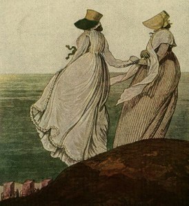 The Gallery of Fashion, 1797, Bathing Place, Morning Dresses.