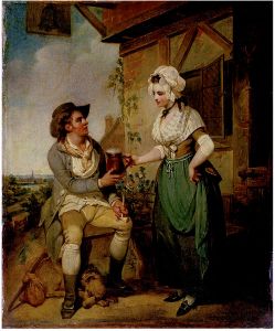 At the Inn Door, oil on canvas by Henry Singleton, ca. 1780, V&A Museum 1834-1900