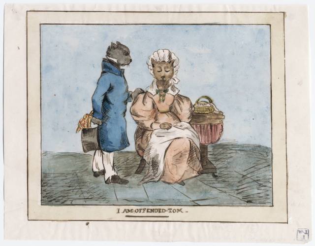 I am offended Tom. Watercolor, 1830s. Lewis Walpole Library, Drawings Un58 no. 29 Box D108
