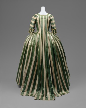 Robe à la Française 1778–85 French linen, silk Purchase, Irene Lewisohn Bequest, 1965 MMA C.I.65.13.2a–c
