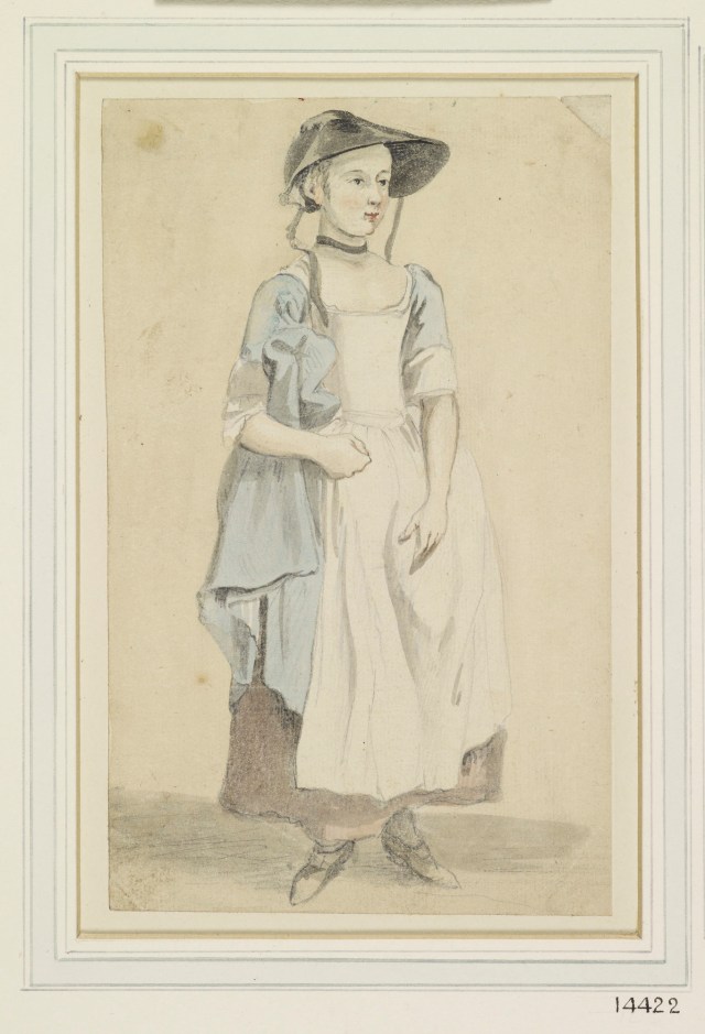A young girl, standing 1760-1780. Paul Sandby, Royal Collection Trust/© Her Majesty Queen Elizabeth II 2014