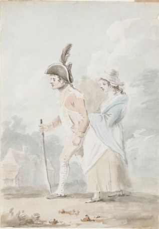 A soldier and his girl. Henry Bunbury, ca. 1794. Lewis Walpole Library, Drawings B87 no. 8 