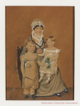 Portrait of Sarah Comstock Coffin and Children, ca. 1815. Nantucket Historical Association, 1917.0034.001 