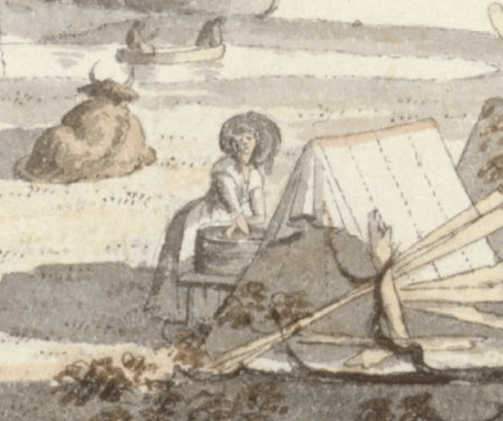 Encampment of the Loyalists at Johnstown, a New Settlement, on the Banks of the River St. Lawrence in Canada, taken June 6th 1784, James Peachey.