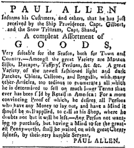 Providence Gazette and Country Journal, 4-18-1772