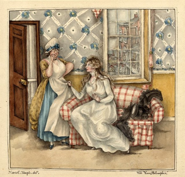 Madora [sic] water color by Maria Caroline Temple ca 1800. Inscribed Maria C. Temple. delt.' and 'Vide "Young Philosopher." British Museum 1869,0612.599