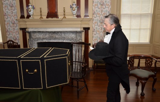 Historical minister and coffin