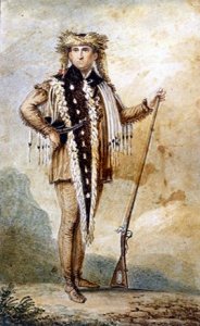Meriwether Lewis in Indian dress. engraving after St. Memin, 1807.