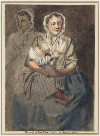 The wife of Bob Munn, Keeper at Sandpit Gate. Paul Sandby, Royal Collection Trust  RCN 914337
