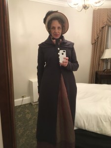 Dressed for the weather: I only seem to wear this pelisse in February.