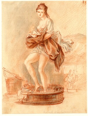A Scotch Washerwoman. Crayon drawing by Pauil Sandby after 1745. British Museum, Nn,6.61
