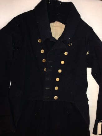 Blue wool coat c. 1800. RIHS Museum Collection 1968.38.1