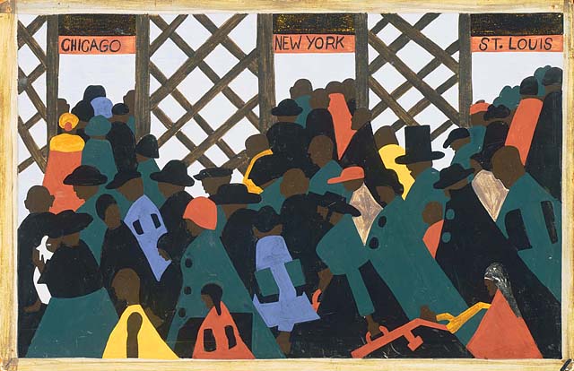  JACOB LAWRENCE (1917–2000) The Migration of the Negro, Panel no. 1, 1940-1941. The Phillips Collection, Acquired 1942 © The Estate of Gwendolyn Knight Lawrence / Artists Rights Society (ARS), New York.